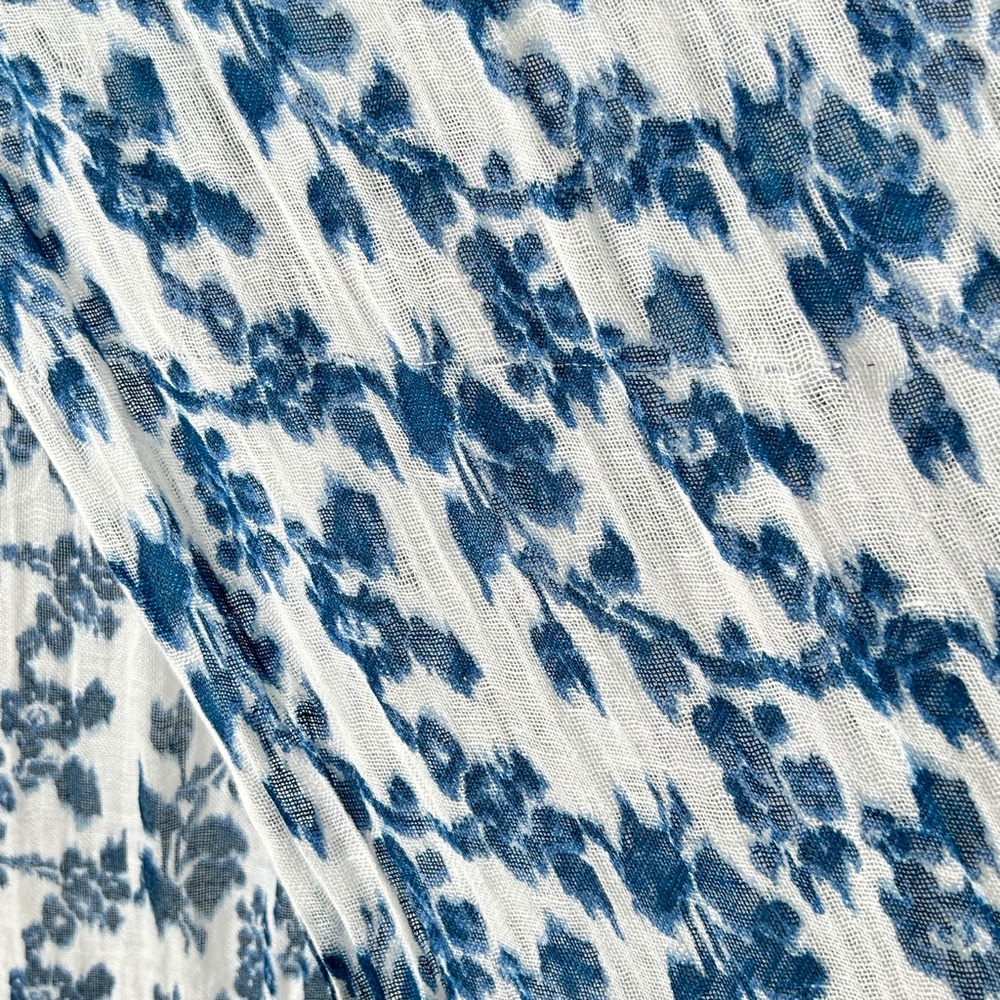 Gap Linen Blue & White Long Floral Scarf - Picture 11 of 16